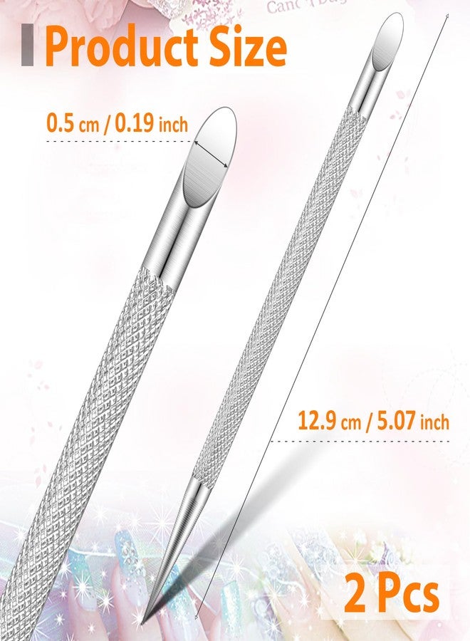 Andibro Cuticle Pusher Tool,2Pcs Stainless Steel Cuticle Remover Nail Cleaner Gel Fingernails Dead Skin Polish Peeler for Professional Manicure Pedicure Nail Art Care - Image 4